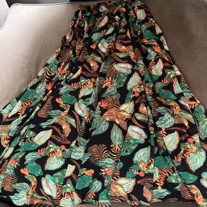 Jungle print tropical Leaf Print Maxi Skirt